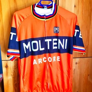 Mens Molteni Orange Cycling Jersey size XXL